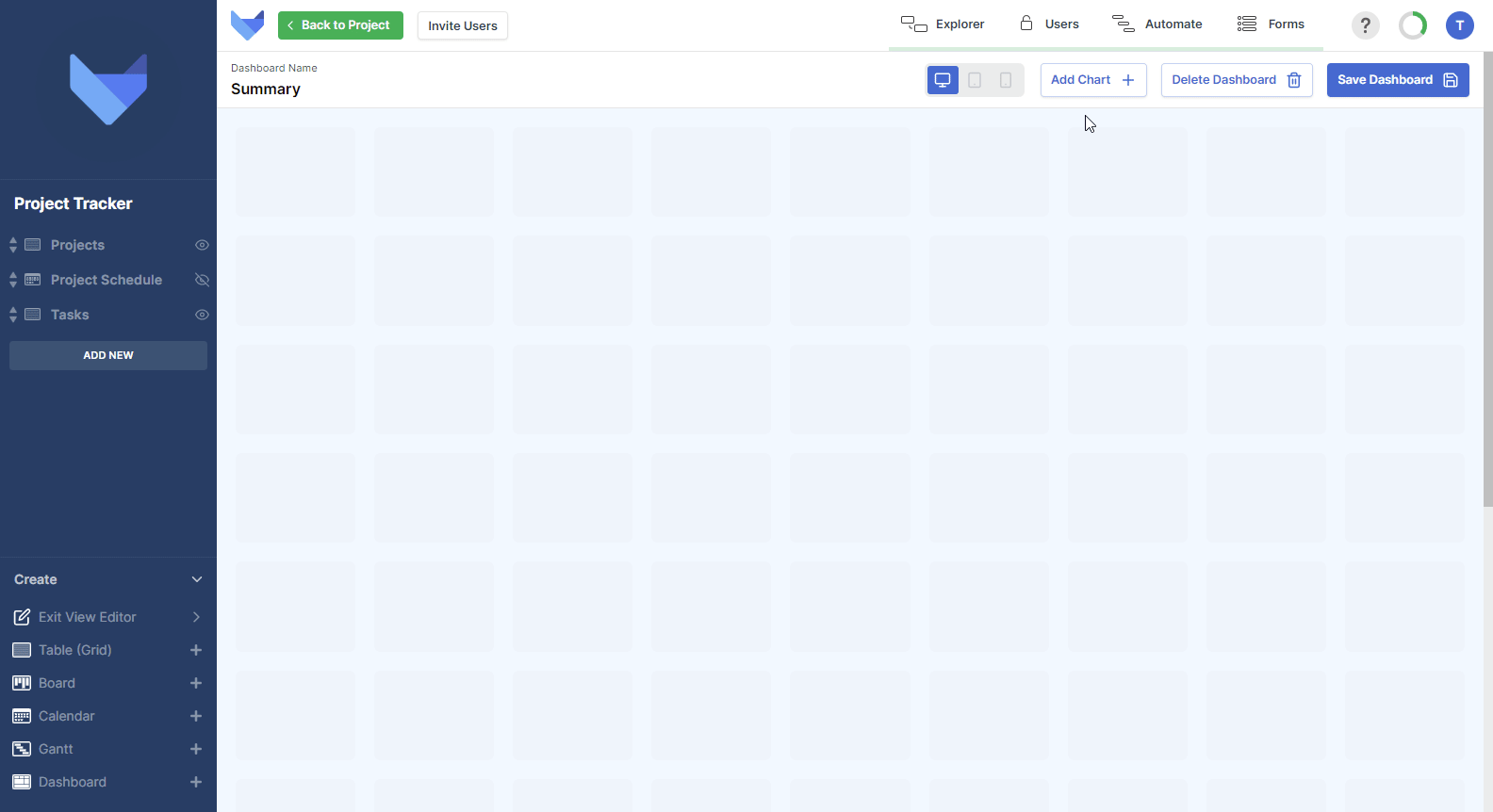 Adding a Chart to a Dashboard