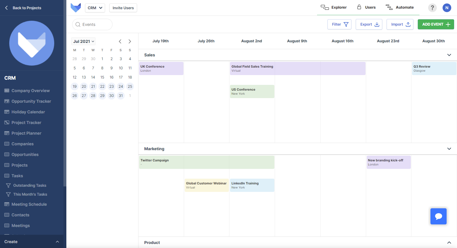 Column Calendar
