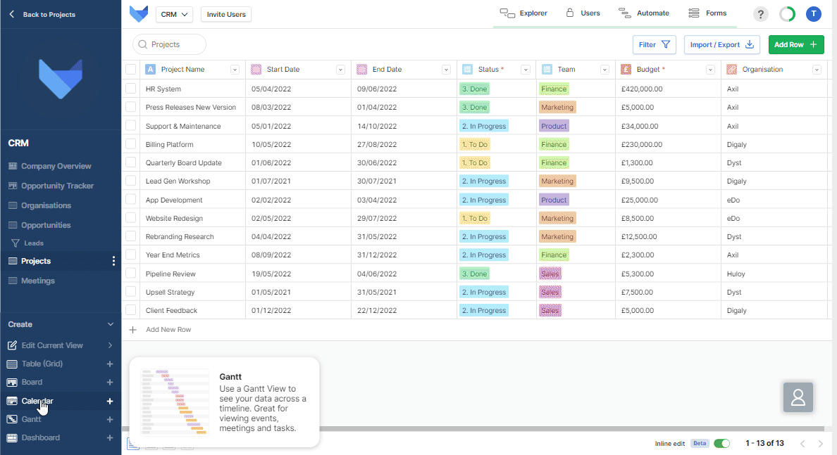 Configuring Grid Calendar 