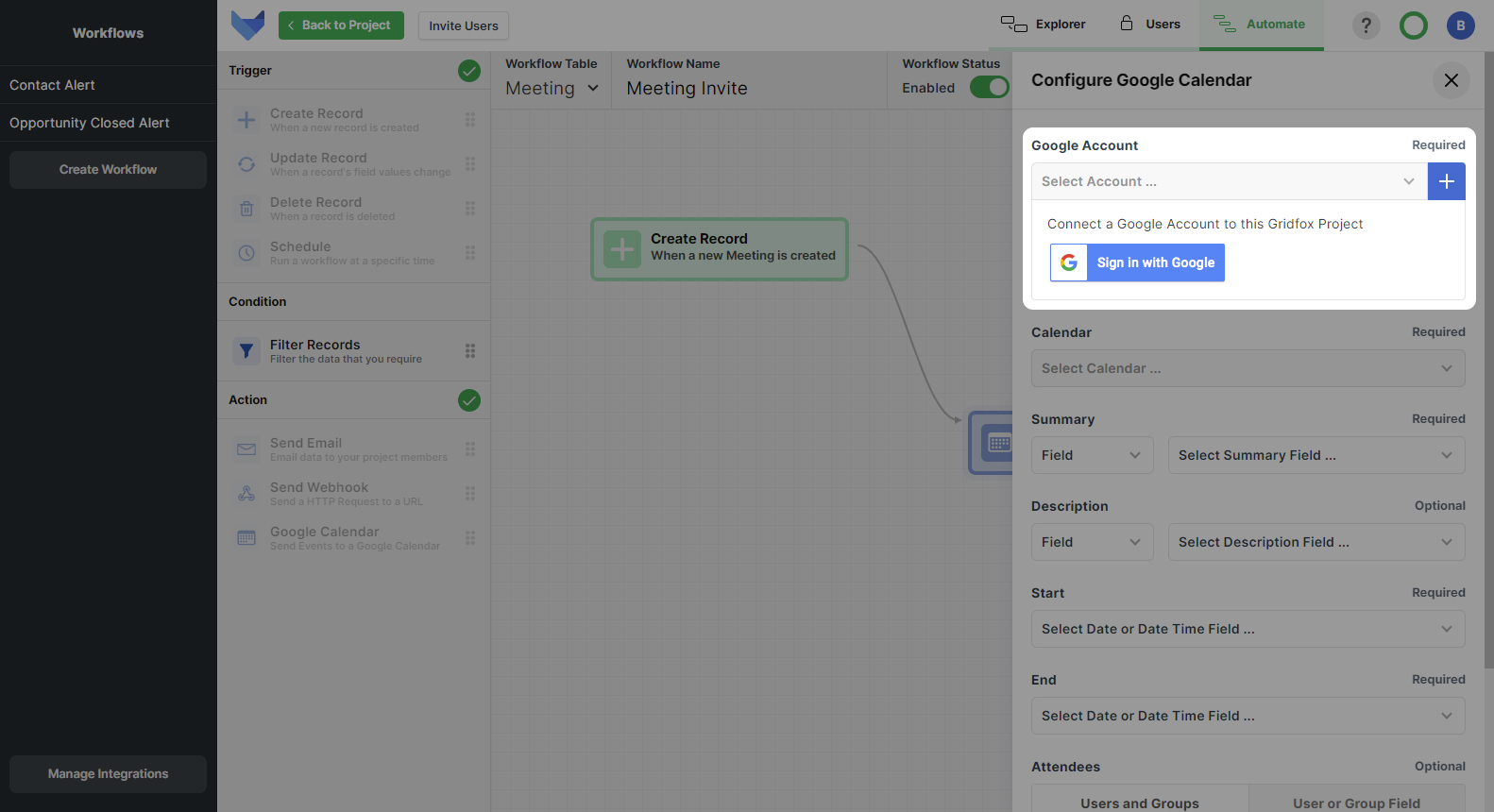 Connect to Google