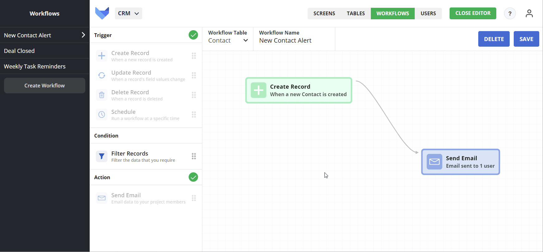 Deleting Workflow