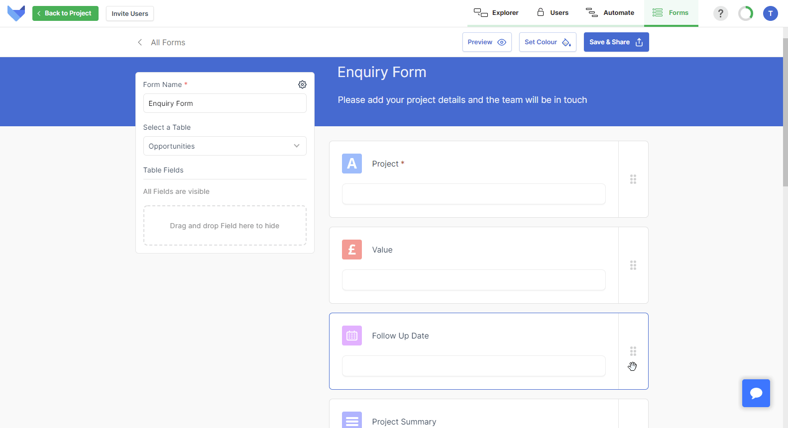 Reordering Form Fields