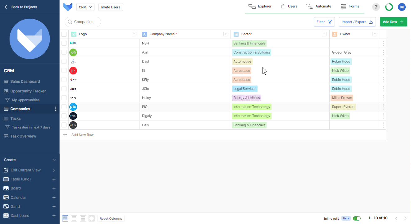 Updated User filtering