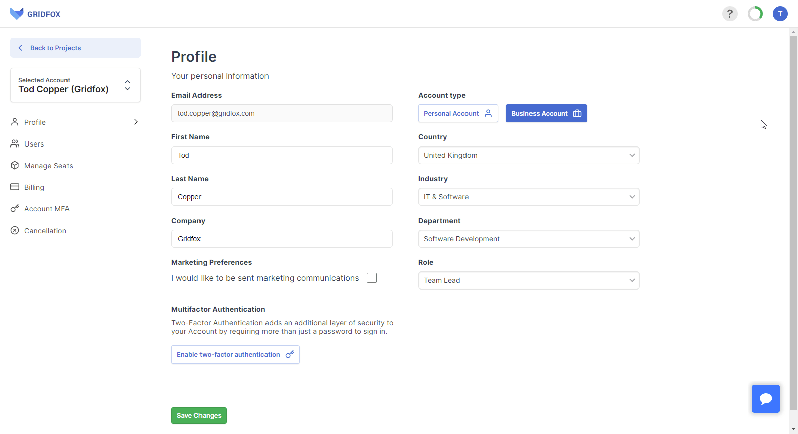 Updating Personal Details