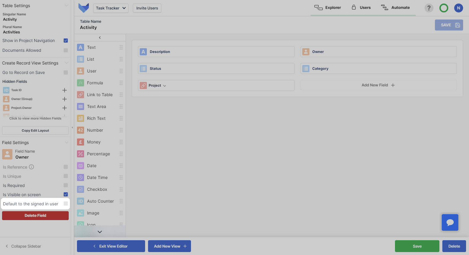 User Setting